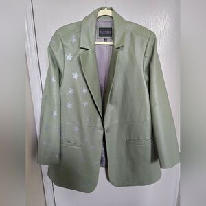 ELOQUII Green Star-Patterned Women's Jacket